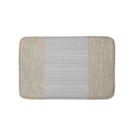 Ljus grått beige burlap vågrät rand mat badrumsmatta
