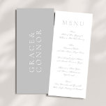 Ljus Grått Minimal vit enkel Bröllop Meny<br><div class="desc">Ljust Grått-minimal vit enkel Bröllop-meny. Den här menyn är en del av en unik Suite and Bröllop Collection by Phrosne Ras Design.</div>