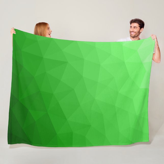 Ljus grön gradient geometrisk nätstruktur ljus mön fleecefilt (På plats)