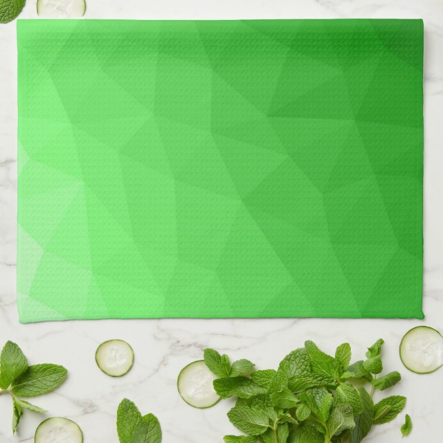 Ljus grön gradient geometrisk nätstruktur ljus mön kökshandduk (Vikta)