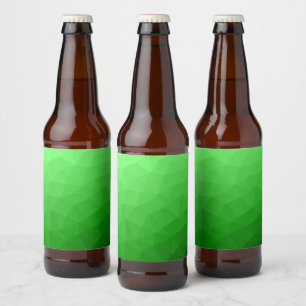 Ljus grön gradient geometrisk nätverks ljus mönste ölflaska etikett