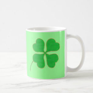 Ljus Grönt Shamrocks Guld Dots Trim, mugg