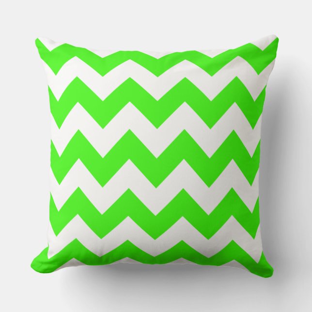 Ljus Grönt Zig Zag Stripe Pillow Kudde (Framsida)