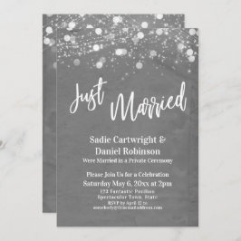 Ljus Grunge Nygifta Grått Endast Mottagning Inbjudningar