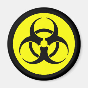 Ljus gul Biohazardsymbolmagnet Magnet