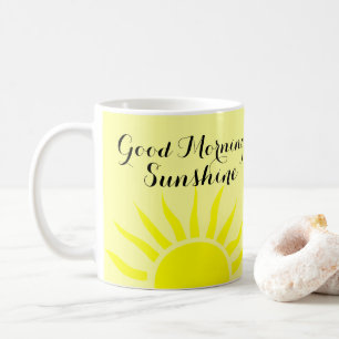 Ljus gul "bra gul sol för morgonsolsken" kaffemugg
