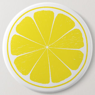 Ljus gul design för citroncitrusfruktskiva knapp