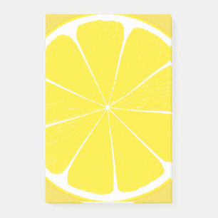 Ljus gul design för citroncitrusfruktskiva post-it block