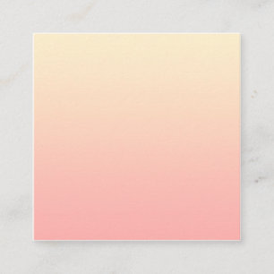 Ljus gul och rosa gradient fyrkantigt visitkort