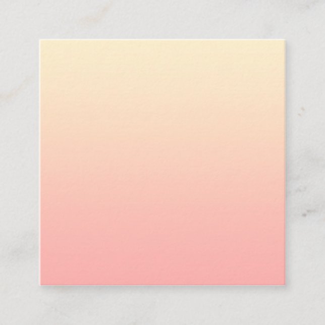 Ljus gul och rosa gradient fyrkantigt visitkort (Framsida)