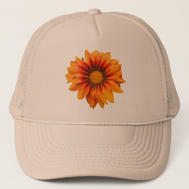 Ljus gul-orange gradient blomma utskuren keps (Framsida)