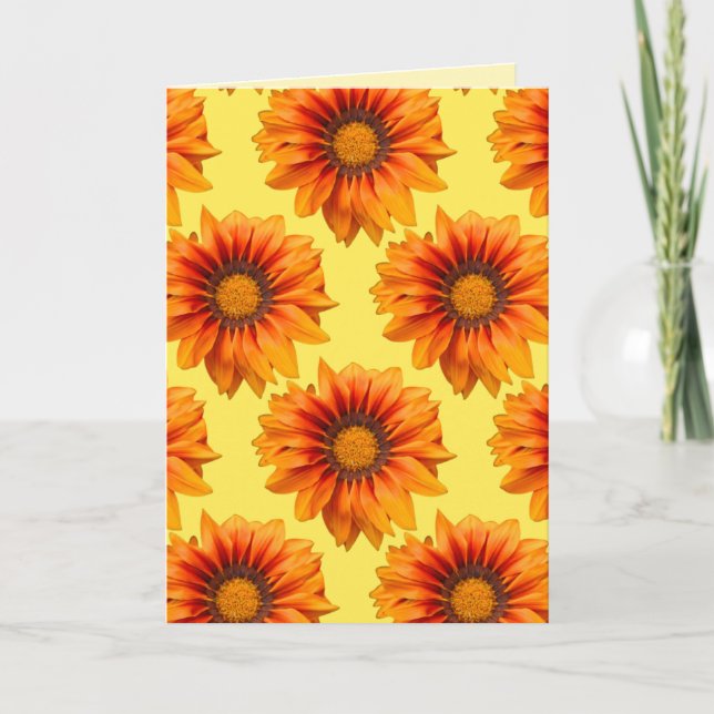 Ljus gul-orange gradient blomma utskuren kort (Framsida)