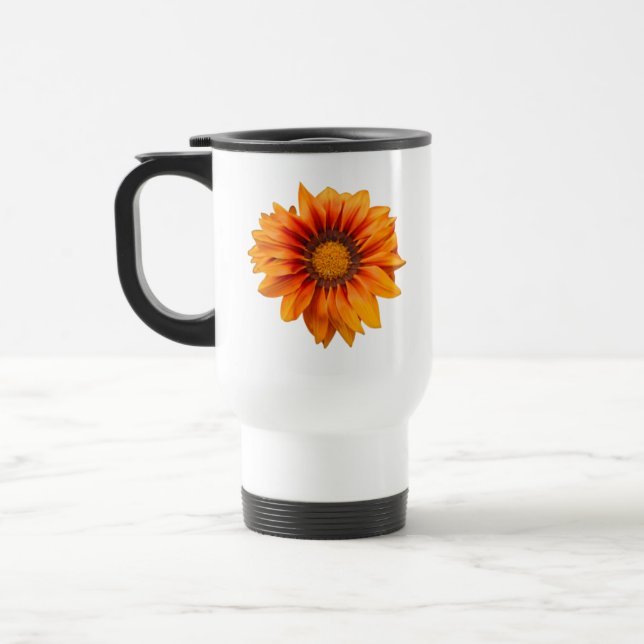 Ljus gul-orange gradient blomma utskuren resemugg (Vänster)