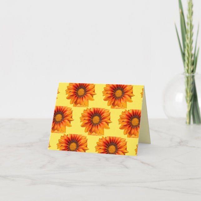 Ljus gul-orange gradient blomma utskuren tack kort (Framsida)