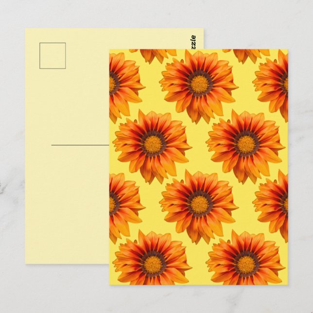 Ljus gul-orange gradient blomma utskuren vykort (Fram/baksida)