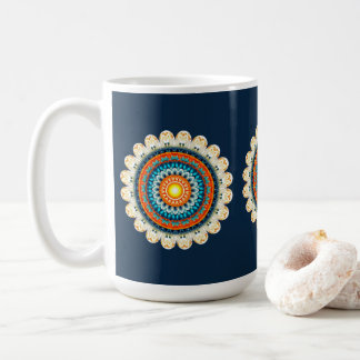 Ljus gul-orange mandala-mugg kaffemugg