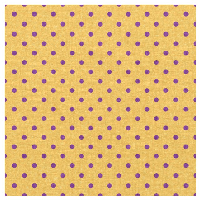 Ljus gul & purpurfärgad polka dots tyg (Närbild)