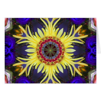 Ljus gul stjärnablommaMandala Hälsningskort