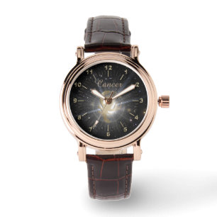Ljus guld- cancer armbandsur