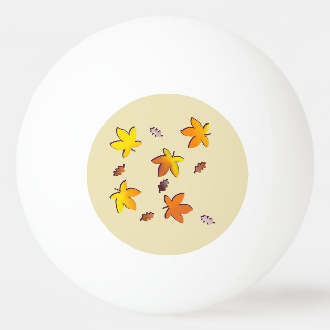 Ljus guld- fallande höst löv pingisboll (Framsidan)