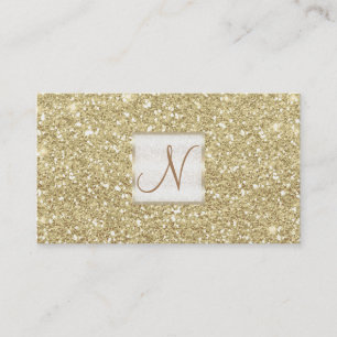 Ljus Guld Glitter Chic Glam Glitzy Salong Spa Visitkort
