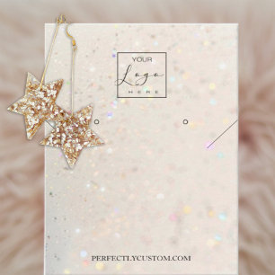 Ljus guld Holografiska Glitter-halsringar Visitkort