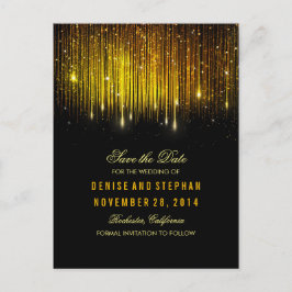 ljus guld konetti svart spara datumet meddelande vykort