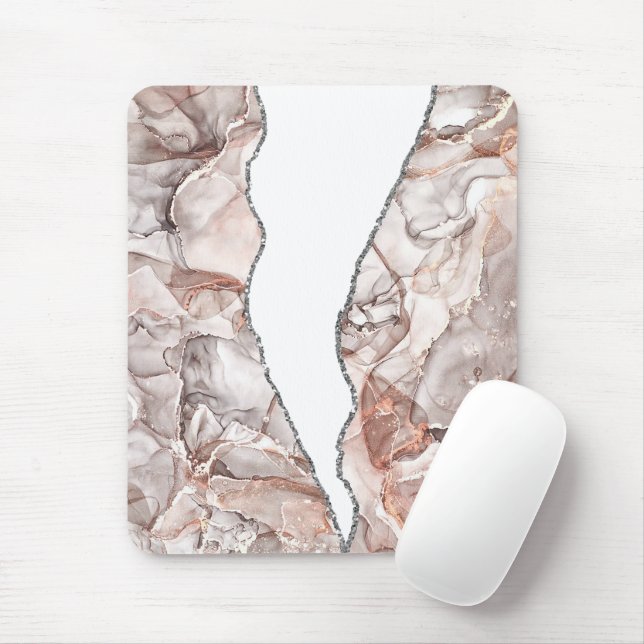 LJUS GULD MARBLE AGATE SILVER GLITTER GLAM MUSMATTA (Med mus)