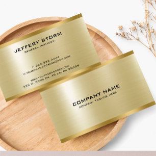 Ljus Guld Metallisk Textur Rostfritt Stål Look Visitkort