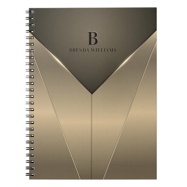 Ljus guldmetallisk geometrisk design anteckningsbok (Framsidan)