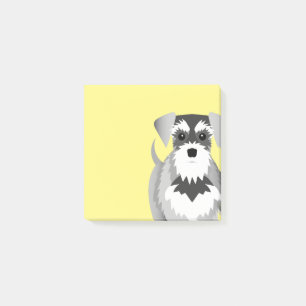 Ljus gult för gullig miniatyrSchnauzer Post-it Block