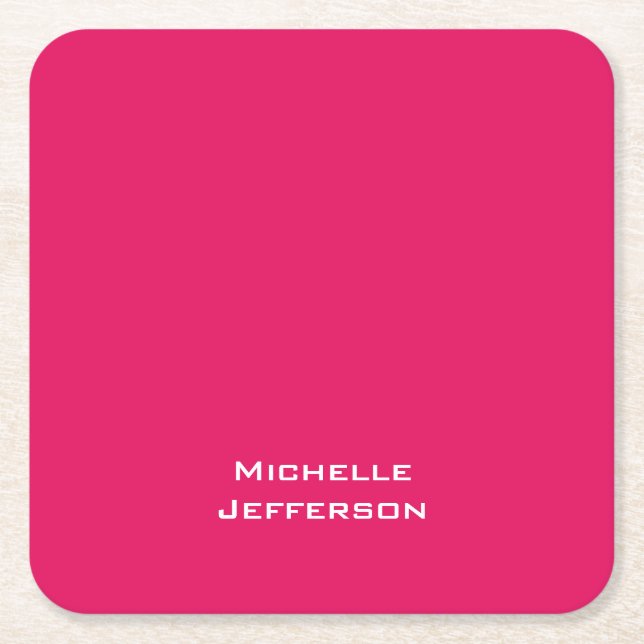 Ljus hallon rosa rödfärgad modern stil trendy underlägg papper kvadrat (Framsidan)