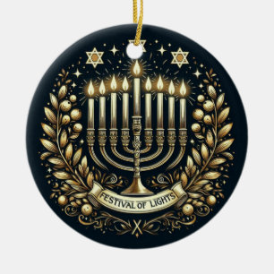 Ljus Hanukkah Ceramic Ornament