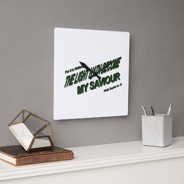 Ljus har blivit min frälsare - Grön Fyrkantig Klocka (Kontor)