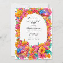 Ljus het rosa glitter blommig diskokula födelsedag