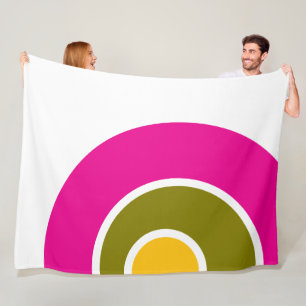Ljus het rosa gul oliv vit geometrisk konst fleecefilt