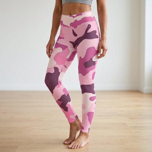Ljus het rosa kamouflage Yoga Leggings (Skapare uppladdad)