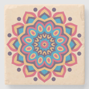 Ljus Hexcolor Mandala Stenunderlägg