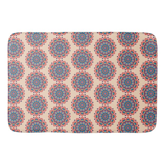 Ljus Hexfärg Mandala Badrumsmatta (Framsidan)