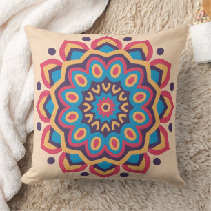 Ljus Hexfärg Mandala Kudde