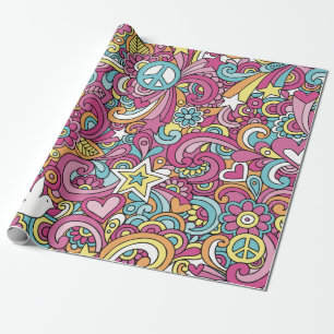Ljus Hippie Mönster Presentpapper