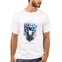 Ljus hjort T-shirt, isig filigranfärgad konst