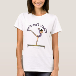Ljus hongymnast på balansbommen t-shirt
