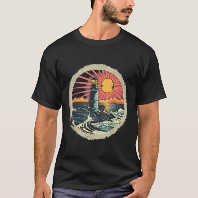Ljus Hus Strand Hus Segling Båttur Hav Ljus T Shirt (Framsida)