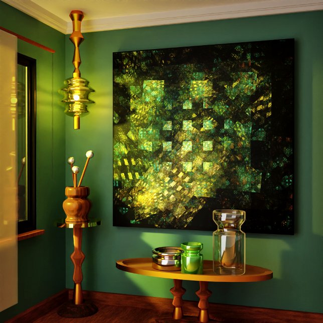 Ljus i Abstrakten City Wrapped Canvas Print (Lights in the City Abstract Wrapped Canvas Print)