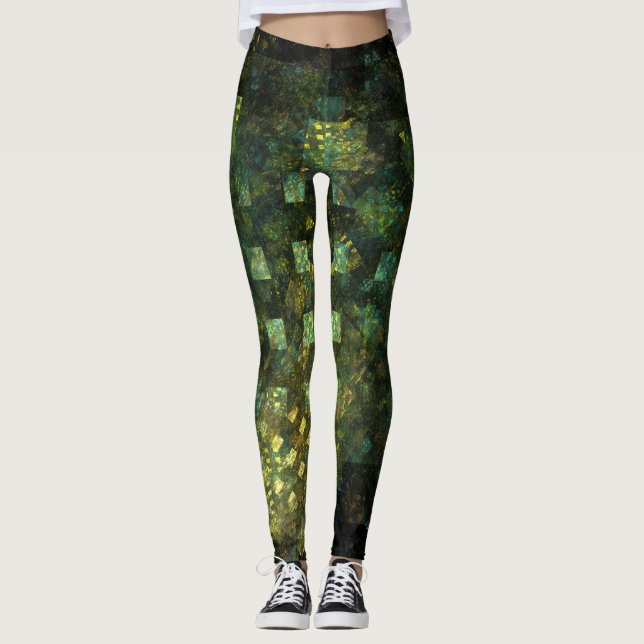 Ljus i City Abstrakt Art Leggings (Framsida)
