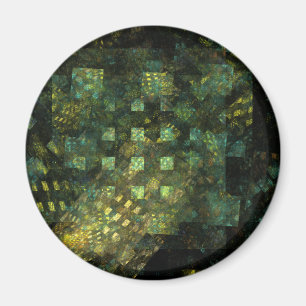 Ljus i City Abstrakt Art Round Magnet