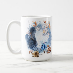 Ljus i den mörka vintersolståndsmagi kaffemugg