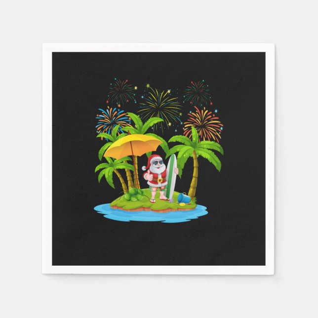 Ljus i den tropiska Handflatan-Träd-julen Pappersservett (Framsidan)