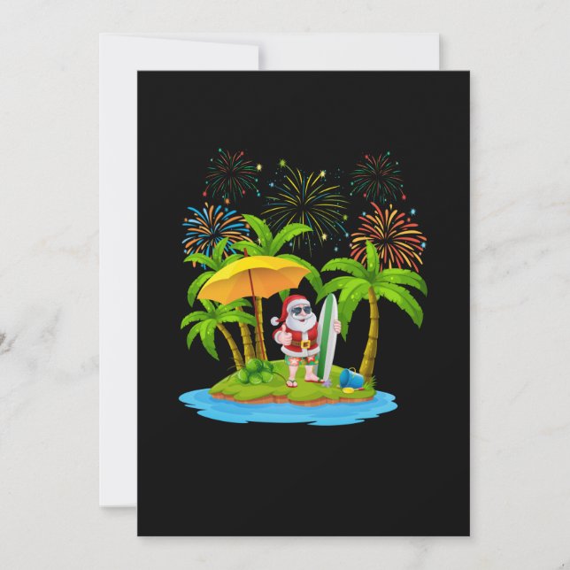 Ljus i den tropiska Handflatan-Träd-julen Spara Datumet (Framsida)